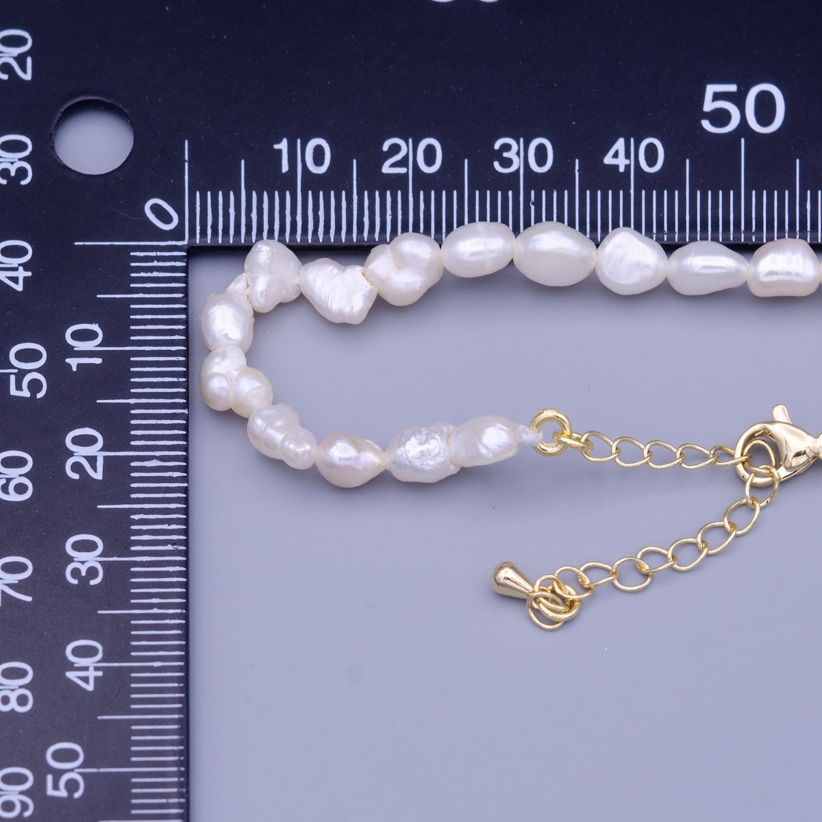 OS 14.5 Inch Natural 5mm Genuine White Freshwater Pearl Choker Necklace | WA-1460 Clearance Pricing