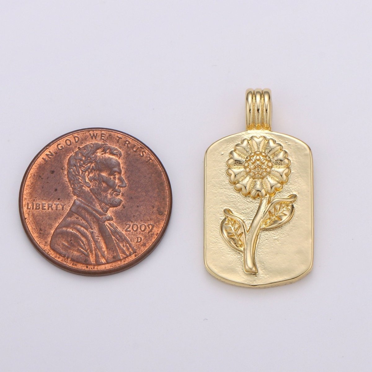 DLUXCA 14K Gf Sun Flower Charms, Gold SunFlower Pendant, Dainty Flower Charm, Small Medallion Charm for Necklace Floral Flower Jewelry H-841