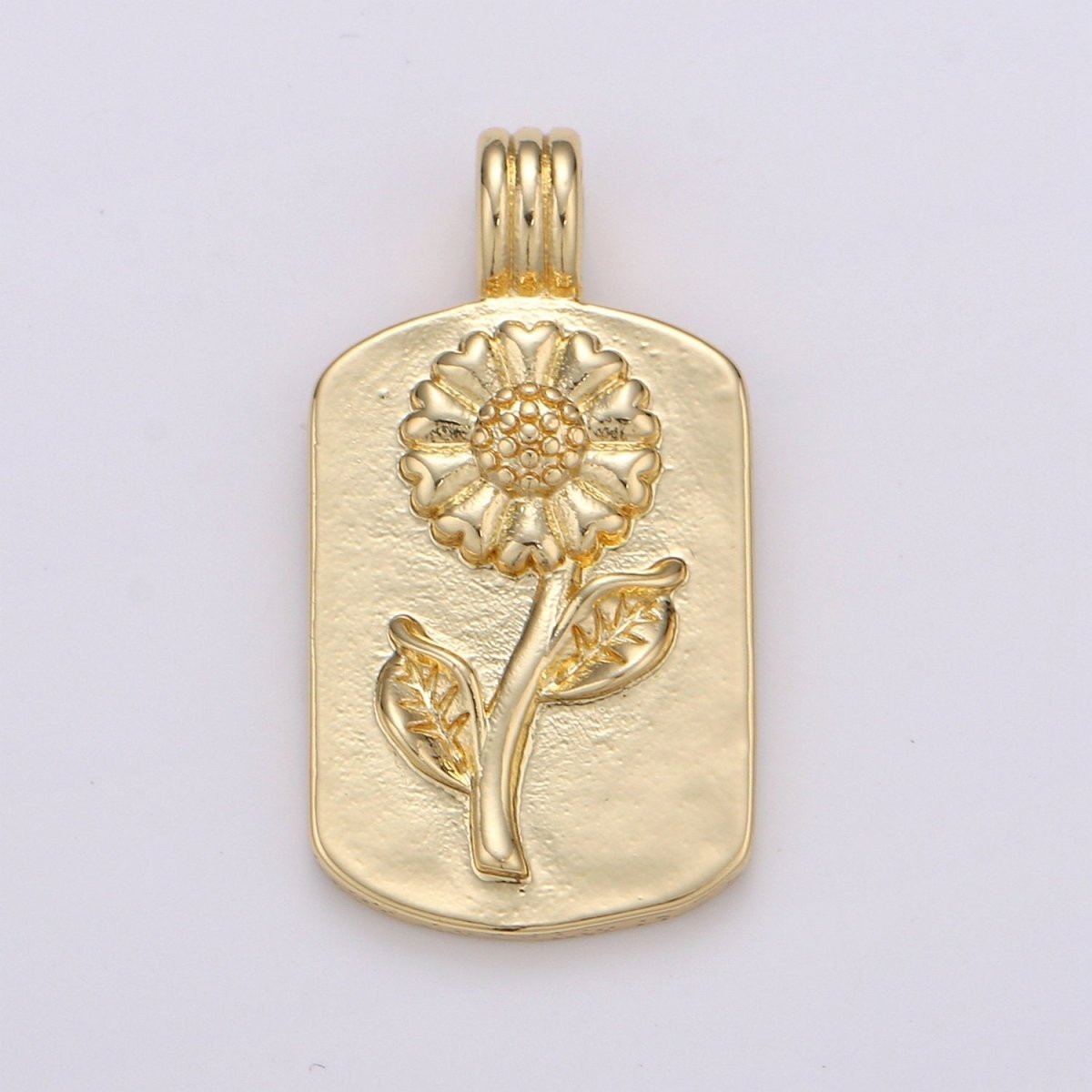 DLUXCA 14K Gf Sun Flower Charms, Gold SunFlower Pendant, Dainty Flower Charm, Small Medallion Charm for Necklace Floral Flower Jewelry H-841
