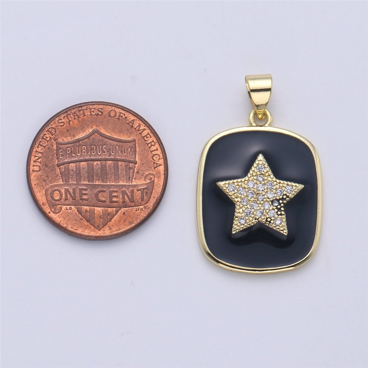 Aimvogue 14K Gold Enamel Star Charm Tag Pendant, Black White  Red Star Charm, Enamel Jewelry for Necklace Component  I-446 I-447 J-929