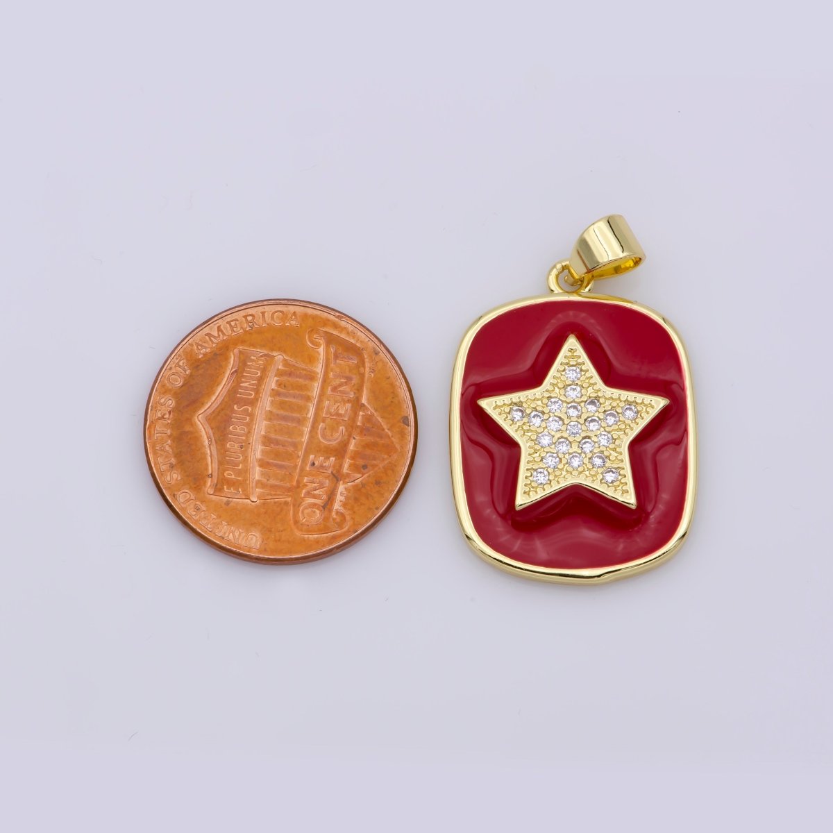 Aimvogue 14K Gold Enamel Star Charm Tag Pendant, Black White  Red Star Charm, Enamel Jewelry for Necklace Component  I-446 I-447 J-929