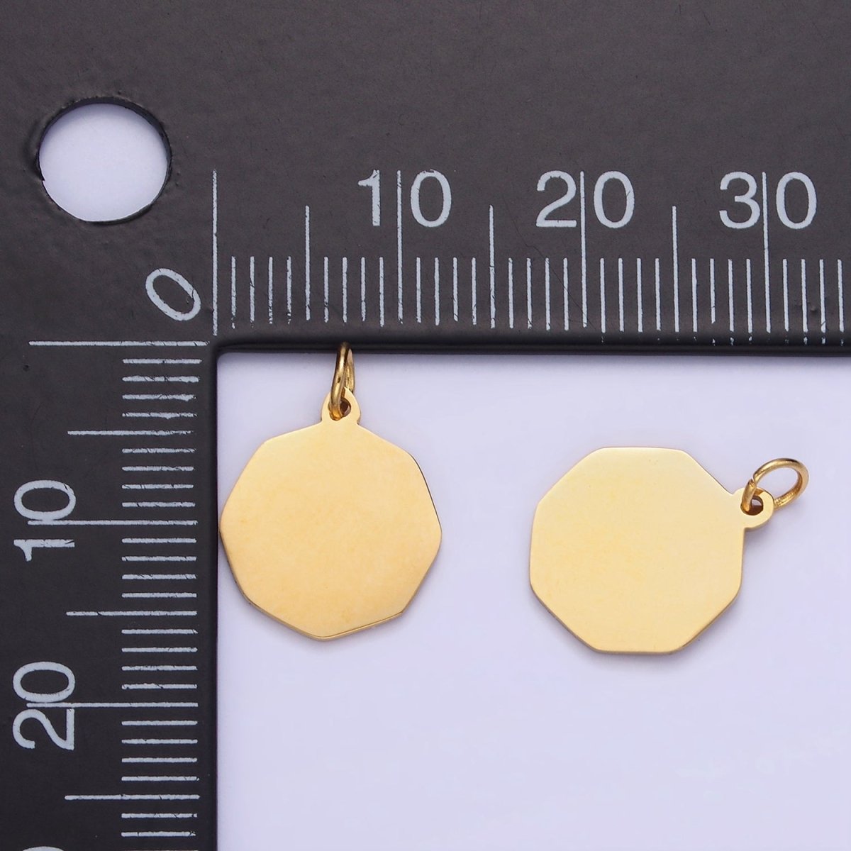 14K Gold Filed 15mm Hexagon Minimalist Charm | P949