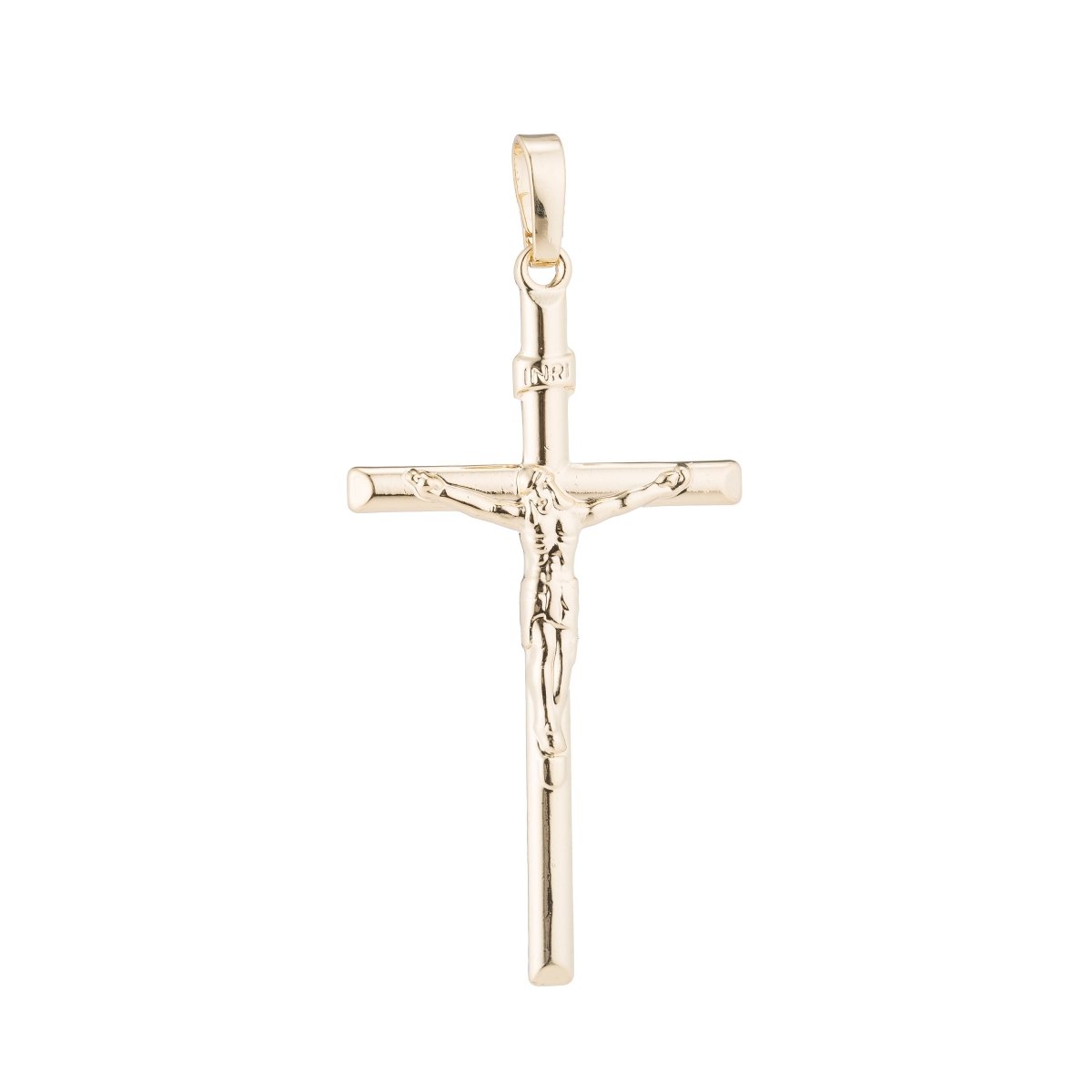 14k Gold Fill Jesus Cross Crucifix Christian, Church, Religion, Believe, DIY Necklace Pendant Charm Bead Bails Findings for Jewelry Making H-431