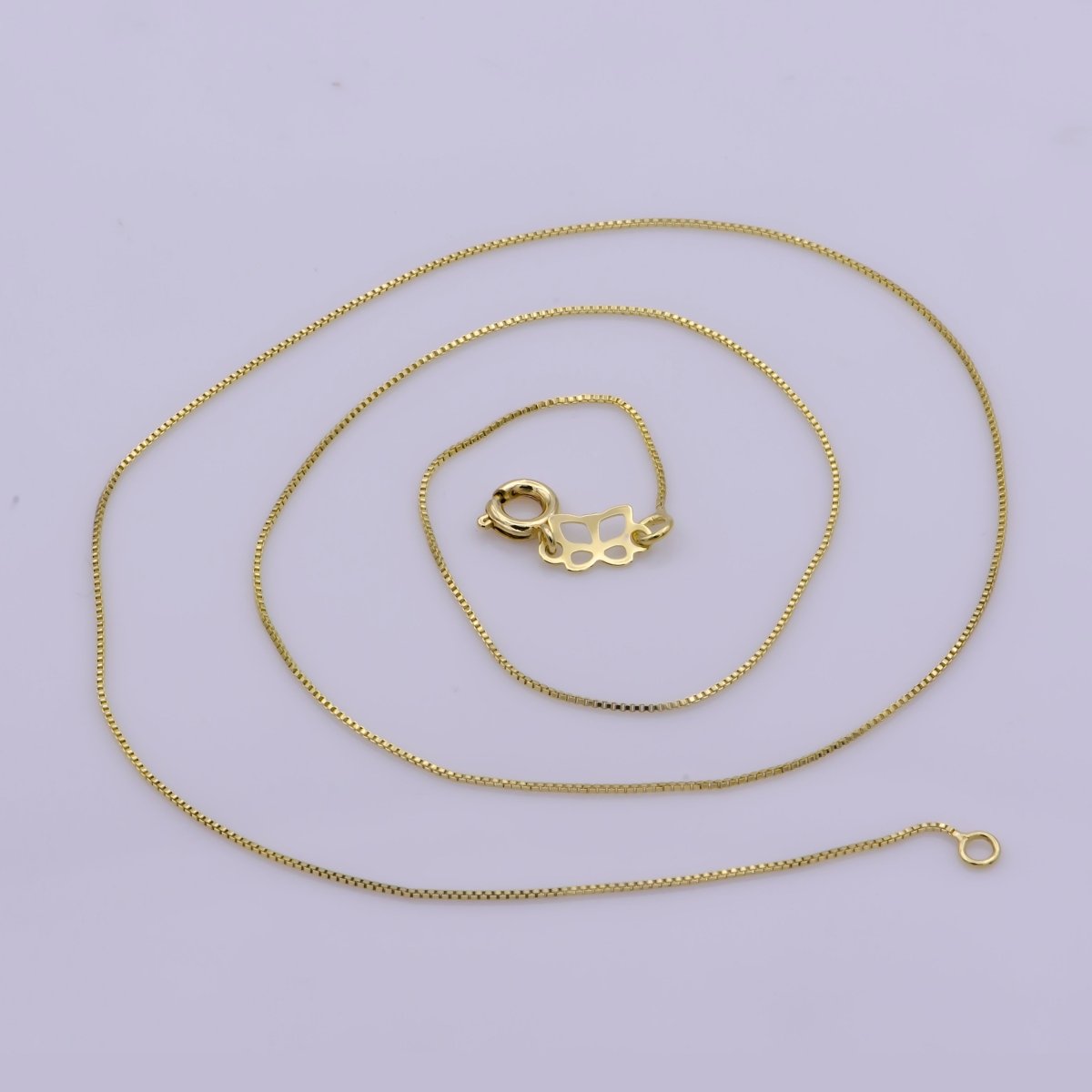 14K Gold Filled 0.5mm Dainty Minimalist Box 18 Inch Layering Chain Necklace | WA-393 Clearance Pricing