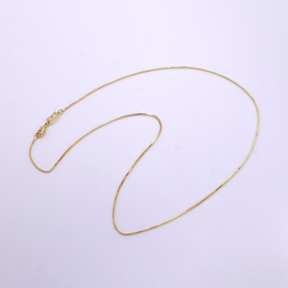 14K Gold Filled 0.8mm Dainty Box 16 Inch Choker Necklace | WA-2321
