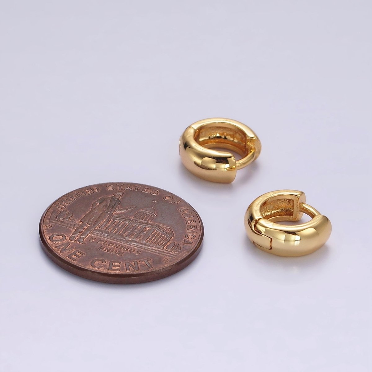 14K Gold Filled 10mm Band Minimalist Cartilage Huggie Earrings | AE995