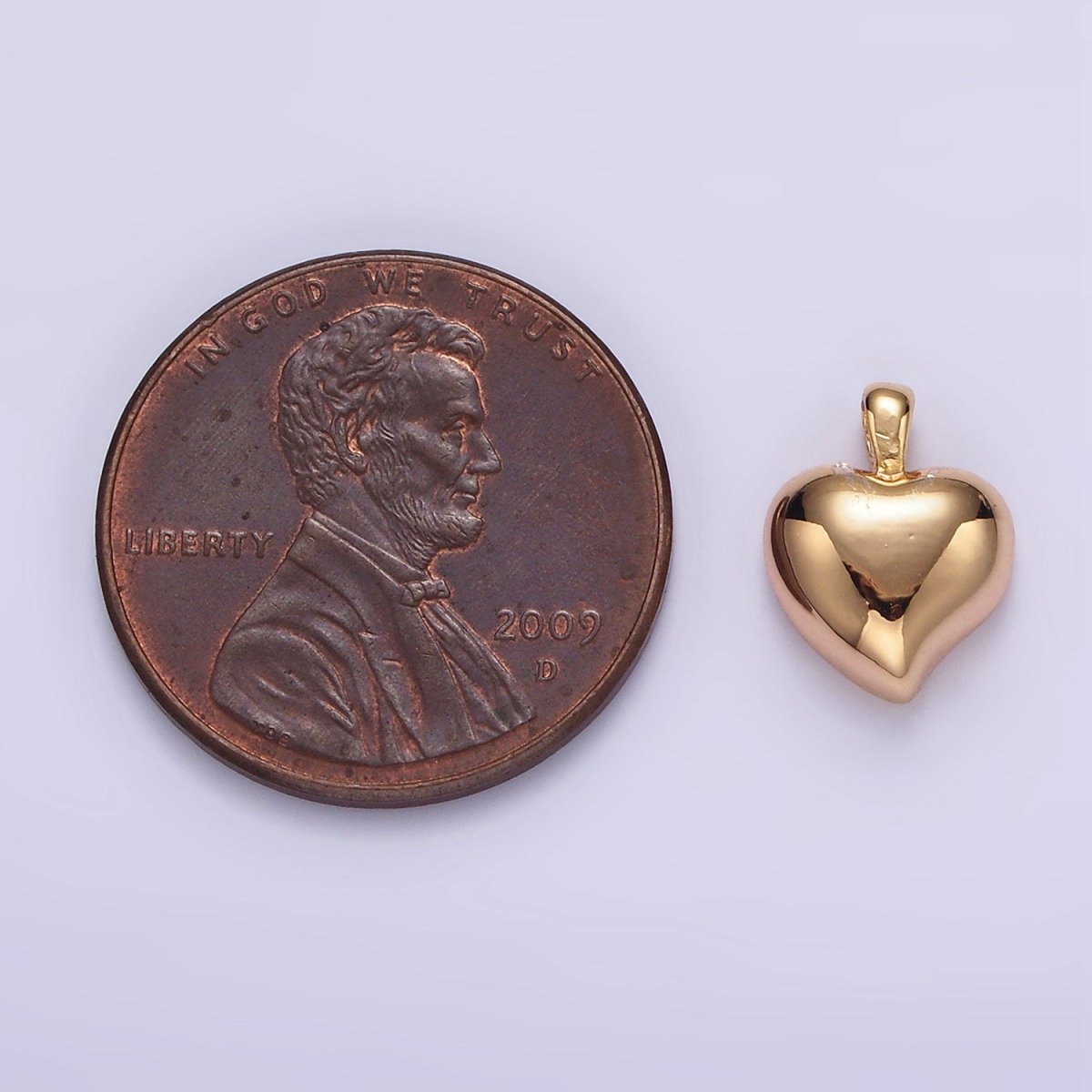 14K Gold Filled 10mm Chubby Heart Minimalist Mini Pendant | N1916