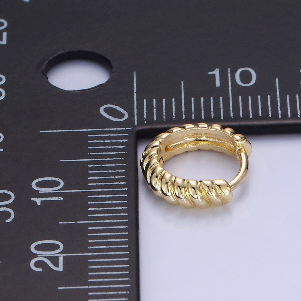 14K Gold Filled 10mm Croissant Cartilage Huggie Earrings | AB1315