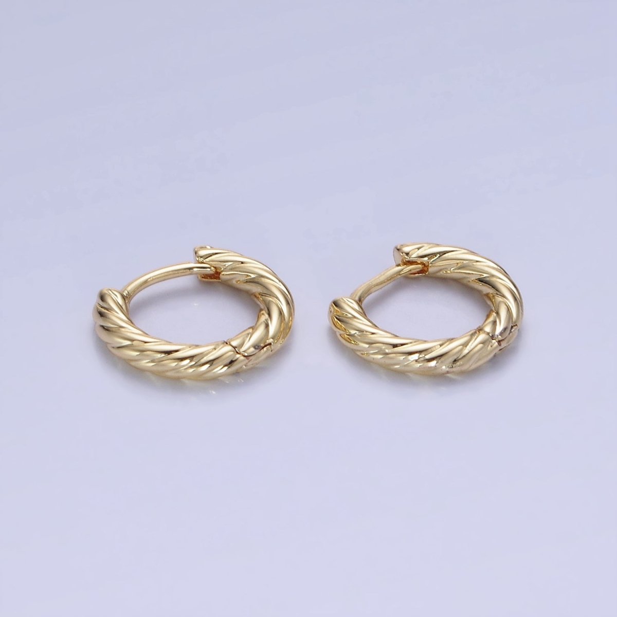 14K Gold Filled 10mm Croissant Twist Cartilage Huggie Earrings | AB1350