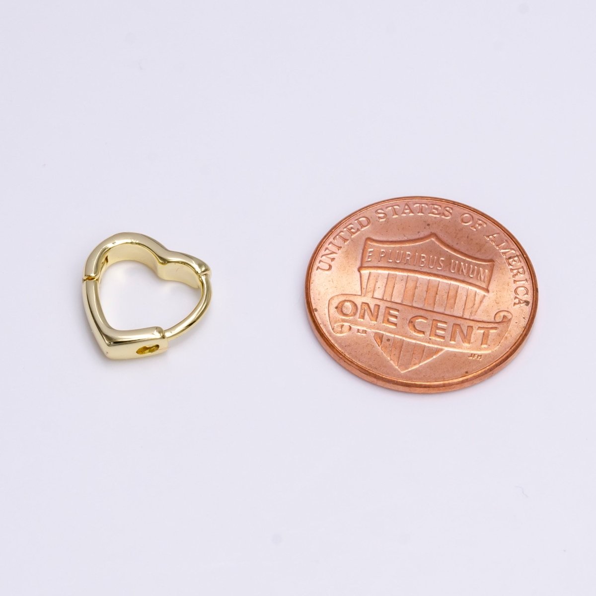 14K Gold Filled 10mm Heart Huggie Cartilage Earrings | AD-464