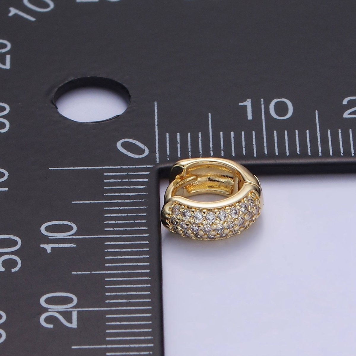 14K Gold Filled 10mm Micro Paved CZ Cartilage Huggie Earrings | AB1327