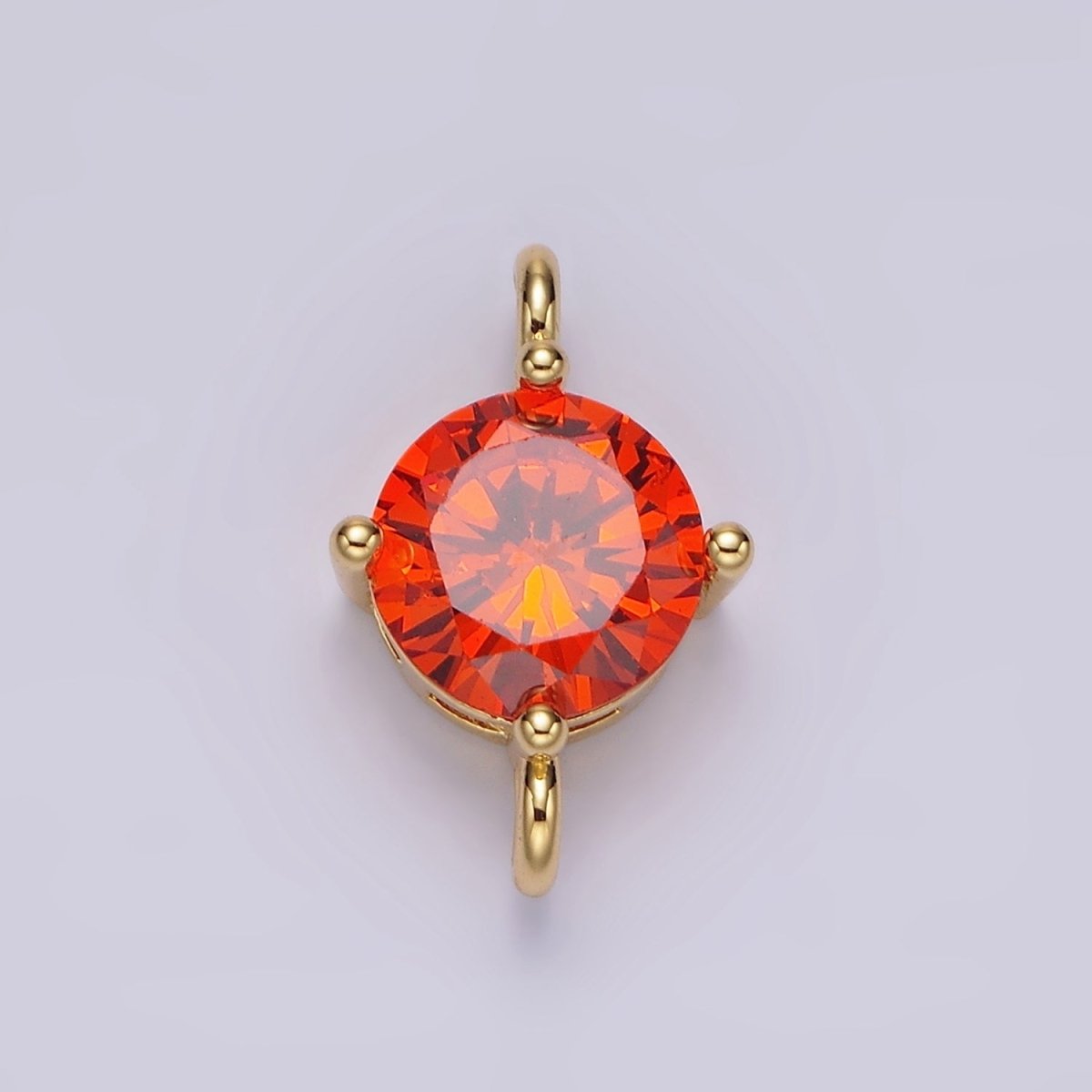 14K Gold Filled 10mm Round CZ Birth Month Personalized Connector | G-157 - G-169