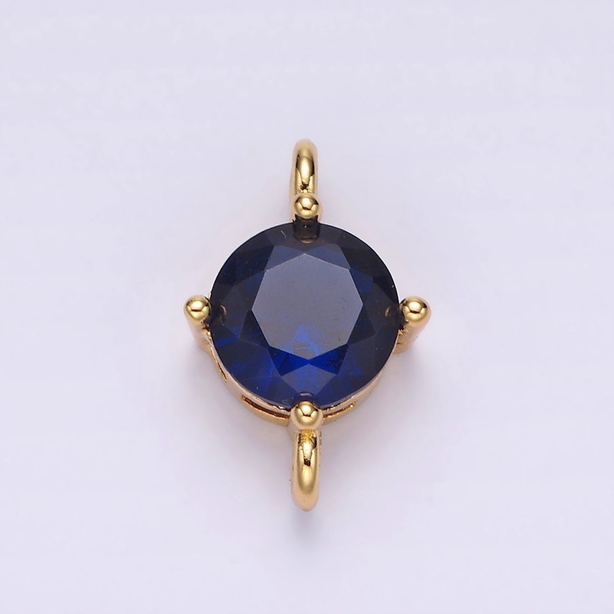 14K Gold Filled 10mm Round CZ Birth Month Personalized Connector | G-157 - G-169