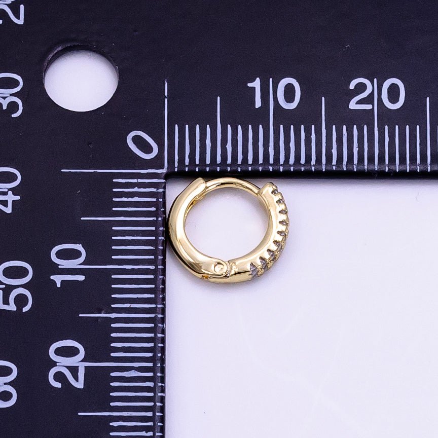 14K Gold Filled 11.5mm Double Micro Paved Cartilage Huggie Earrings | AB1108