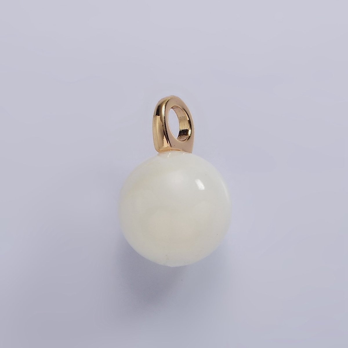 14K Gold Filled 11mm Round Sphere Ball Natural Shell Pearl Gemstone Drop Pendant | P1645