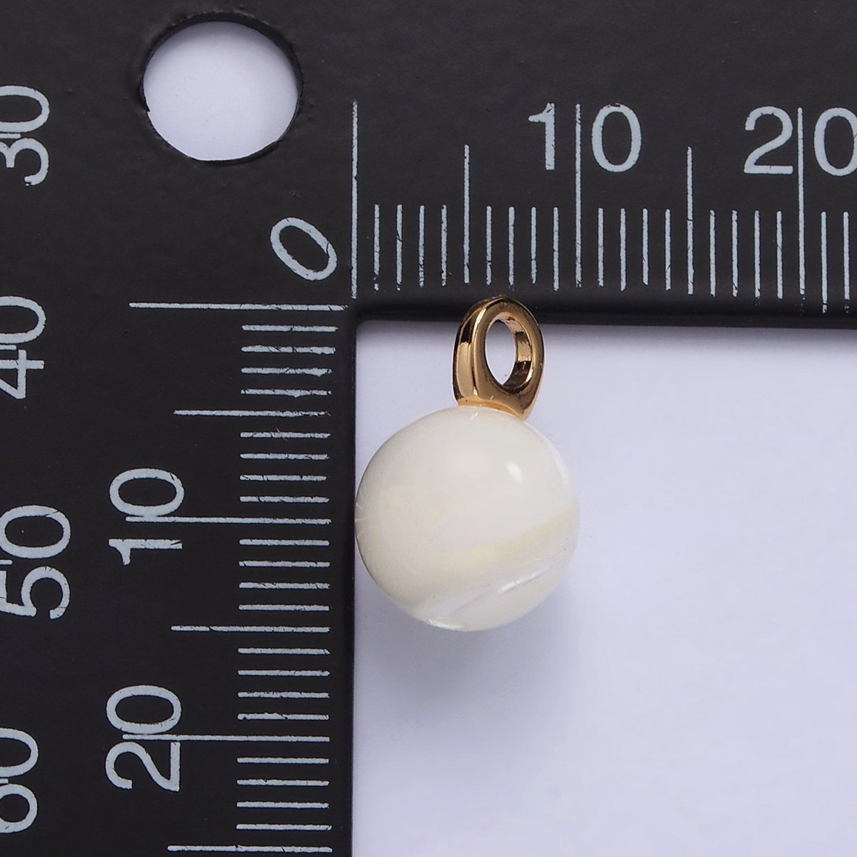 14K Gold Filled 11mm Round Sphere Ball Natural Shell Pearl Gemstone Drop Pendant | P1645