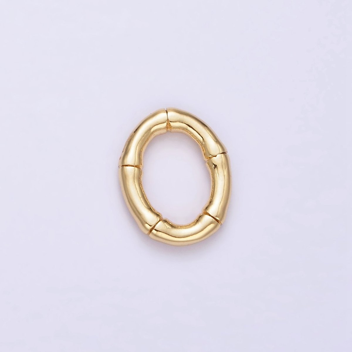 14K Gold Filled 12mm Bamboo Oval Link Minimalist Findings Supply | Z576
