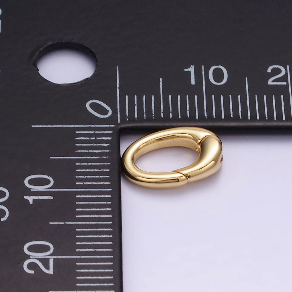 14K Gold Filled 12mm Oval Push Gate Clasps Charm Holder Enhancer Findings | Z725