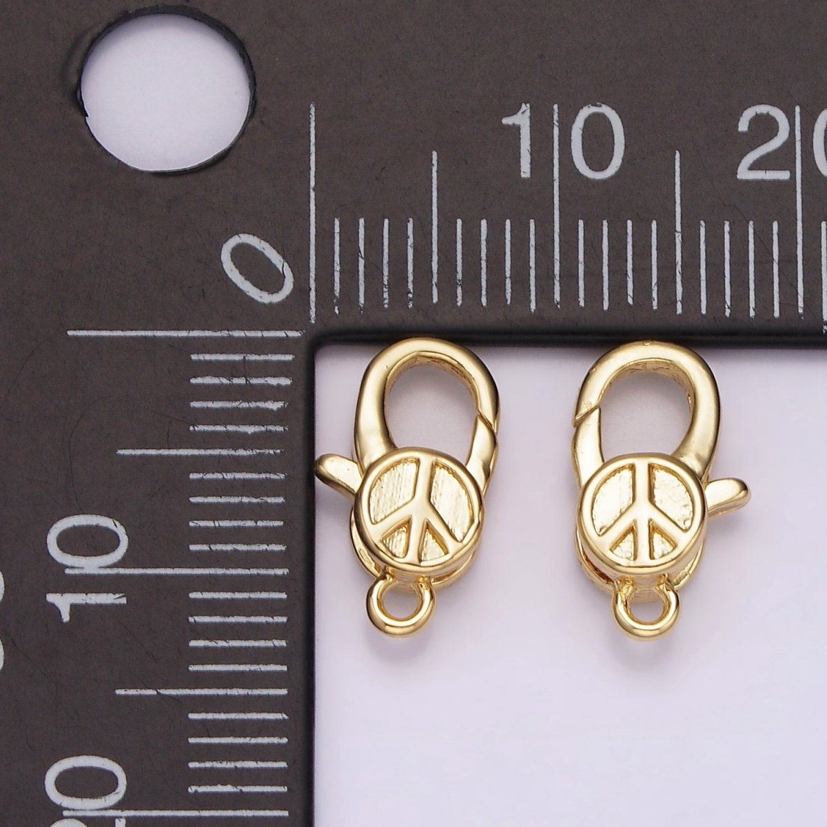 14K Gold Filled 12mm Peace Lobster Claw Clasps Closure Jewelry Finding Supply | Z648