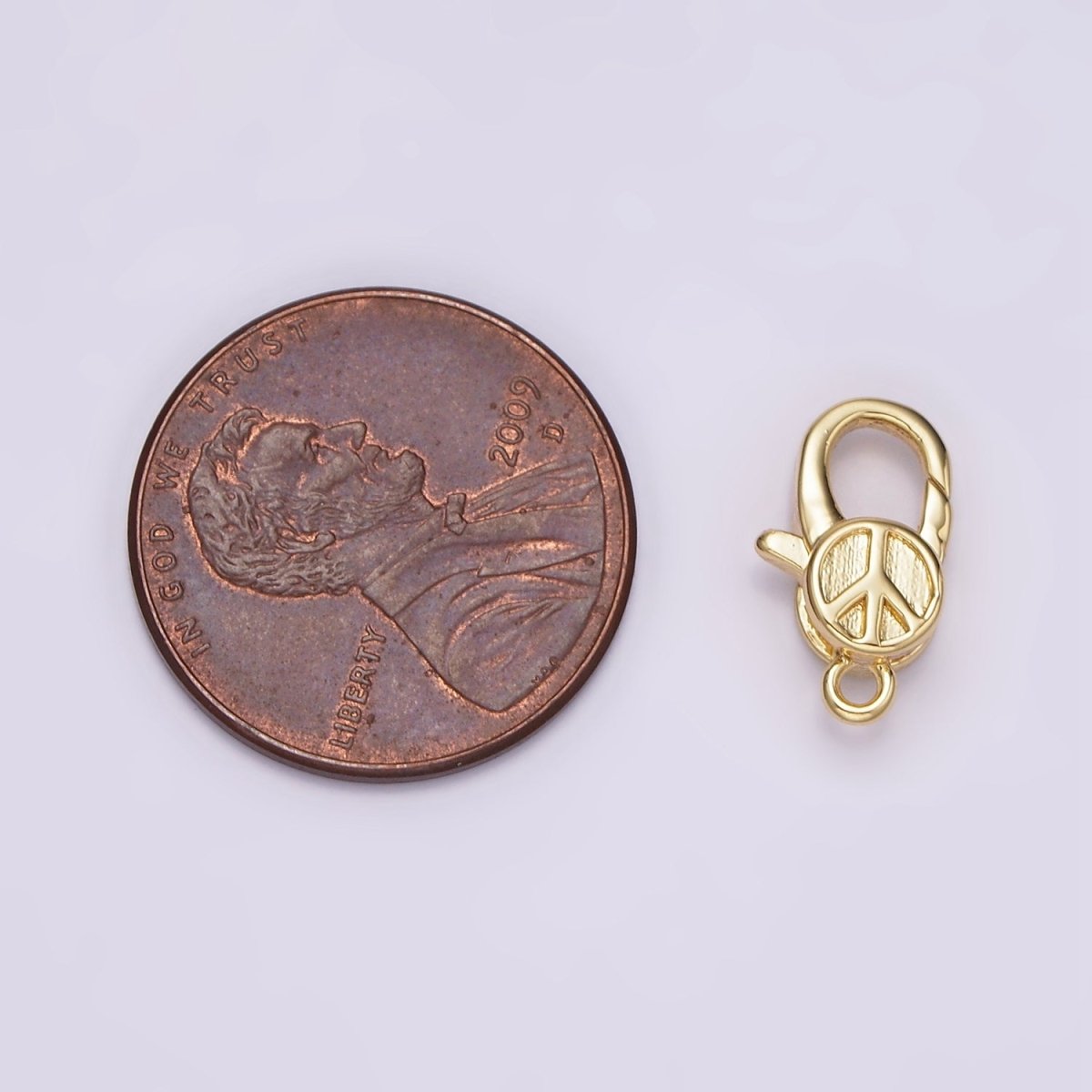 14K Gold Filled 12mm Peace Lobster Claw Clasps Closure Jewelry Finding Supply | Z648