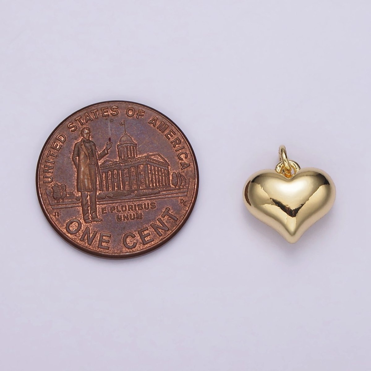 14K Gold Filled 12mm Puffed Minimalist Heart Charm | AG440