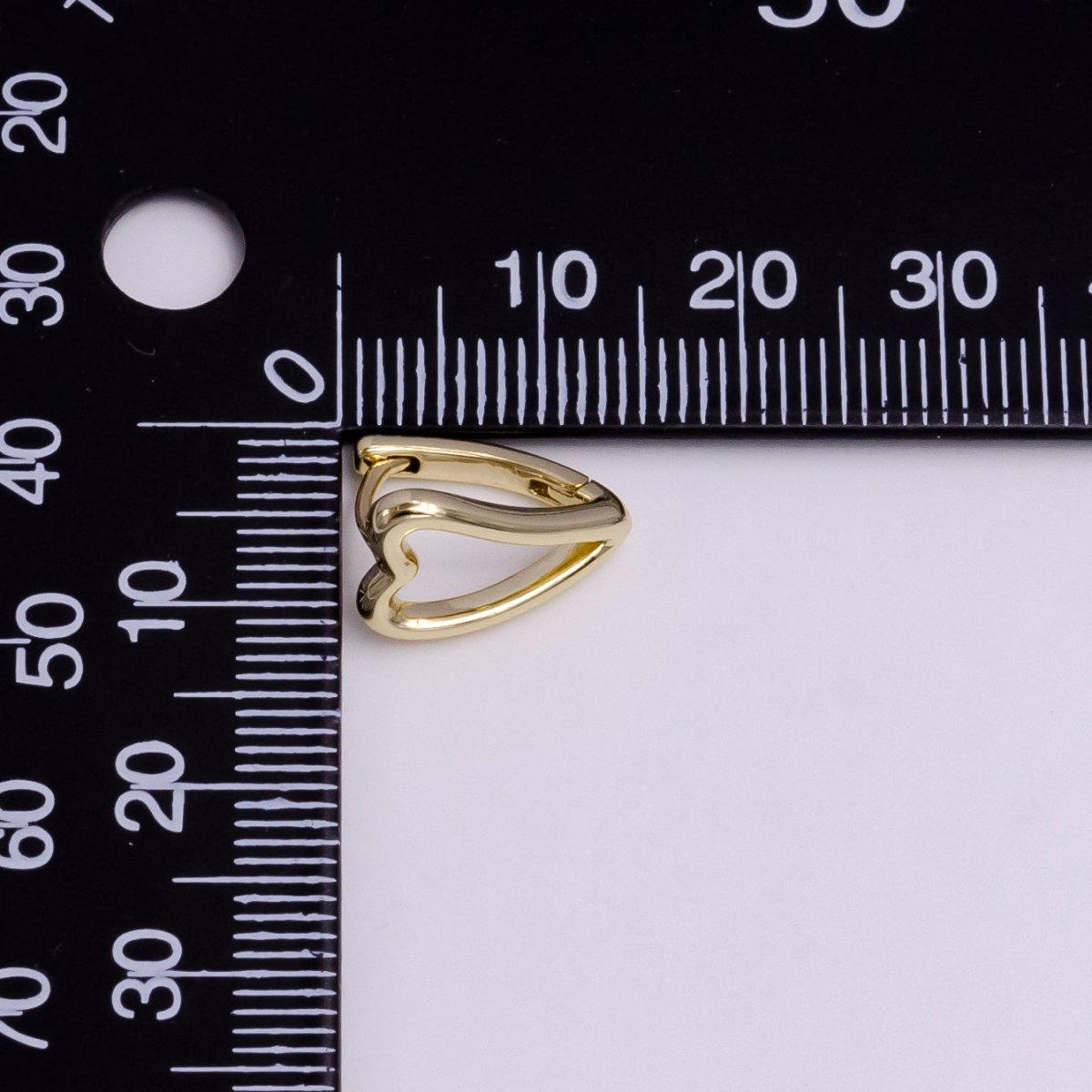 14K Gold Filled 13.5mm Open Heart Minimalist Triangle Hoop Earrings | AD1059