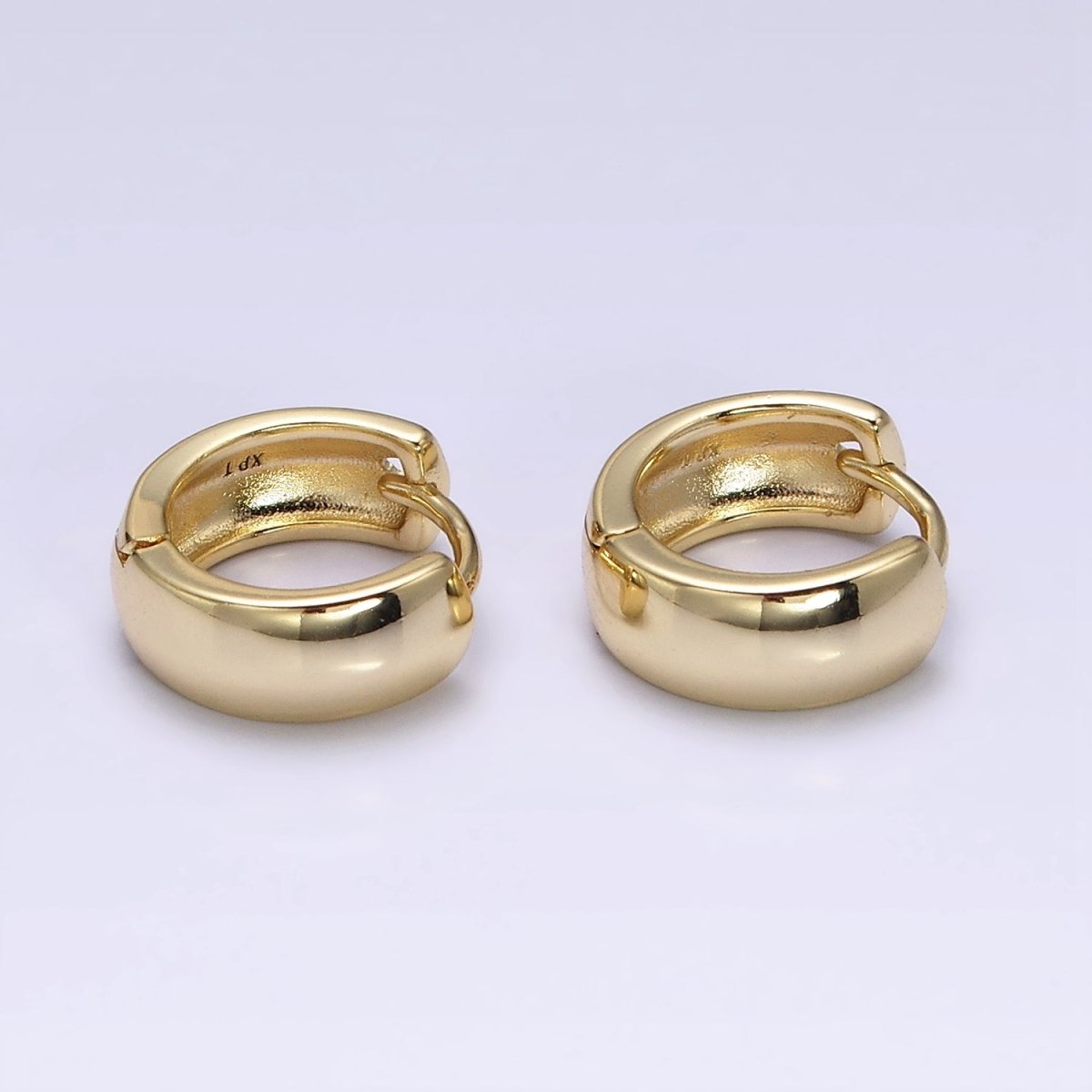 OS 14K Gold Filled 13.5mm Wide Minimalist Huggie Hoop Earrings | AD1370