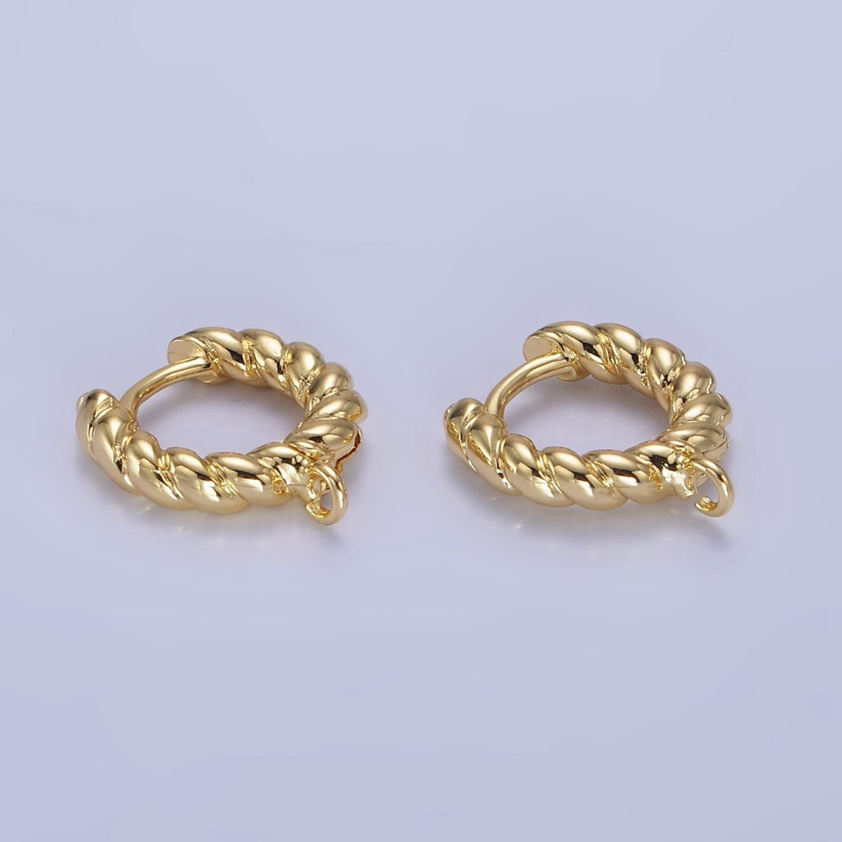 14K Gold Filled 13mm Croissant Cartilage Huggie Drop Earrings Findings | K-029