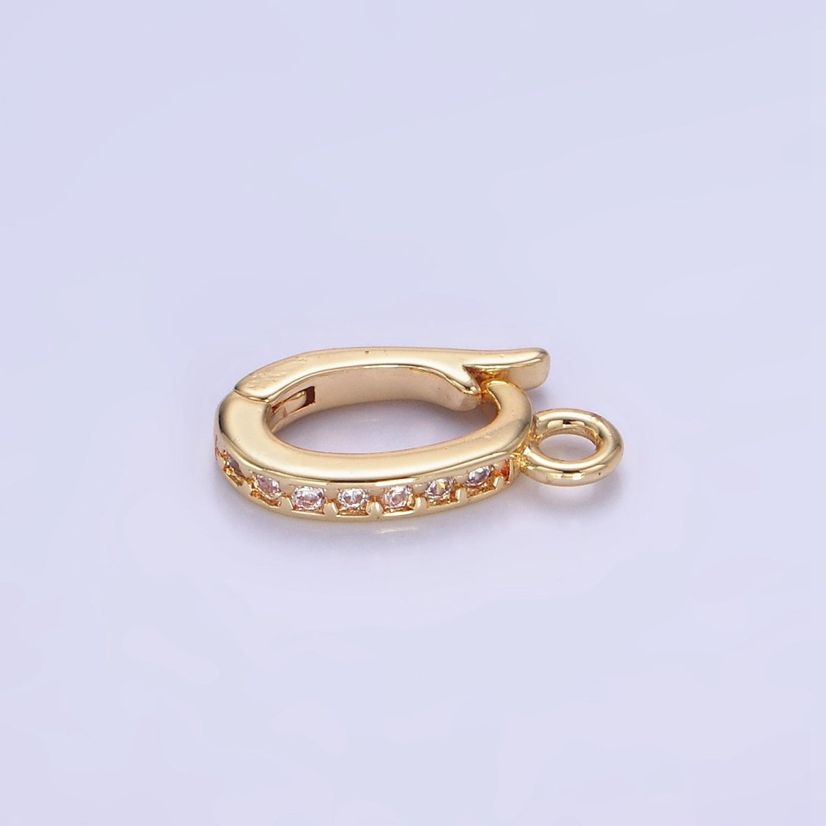 14K Gold Filled 13mm Micro Paved CZ Snap Latch Bail Findings | Z695