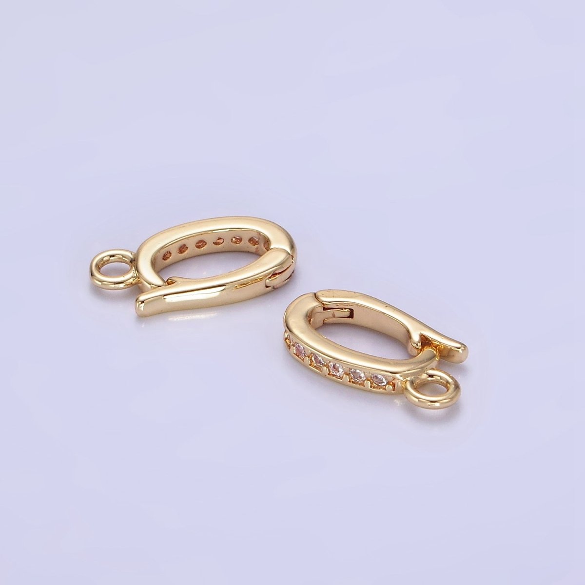 14K Gold Filled 13mm Micro Paved CZ Snap Latch Bail Findings | Z695