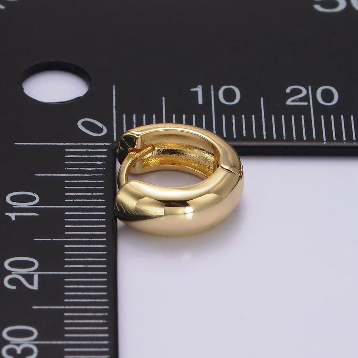 14K Gold Filled 14mm Chubby Minimalist Huggie Earrings | AE989