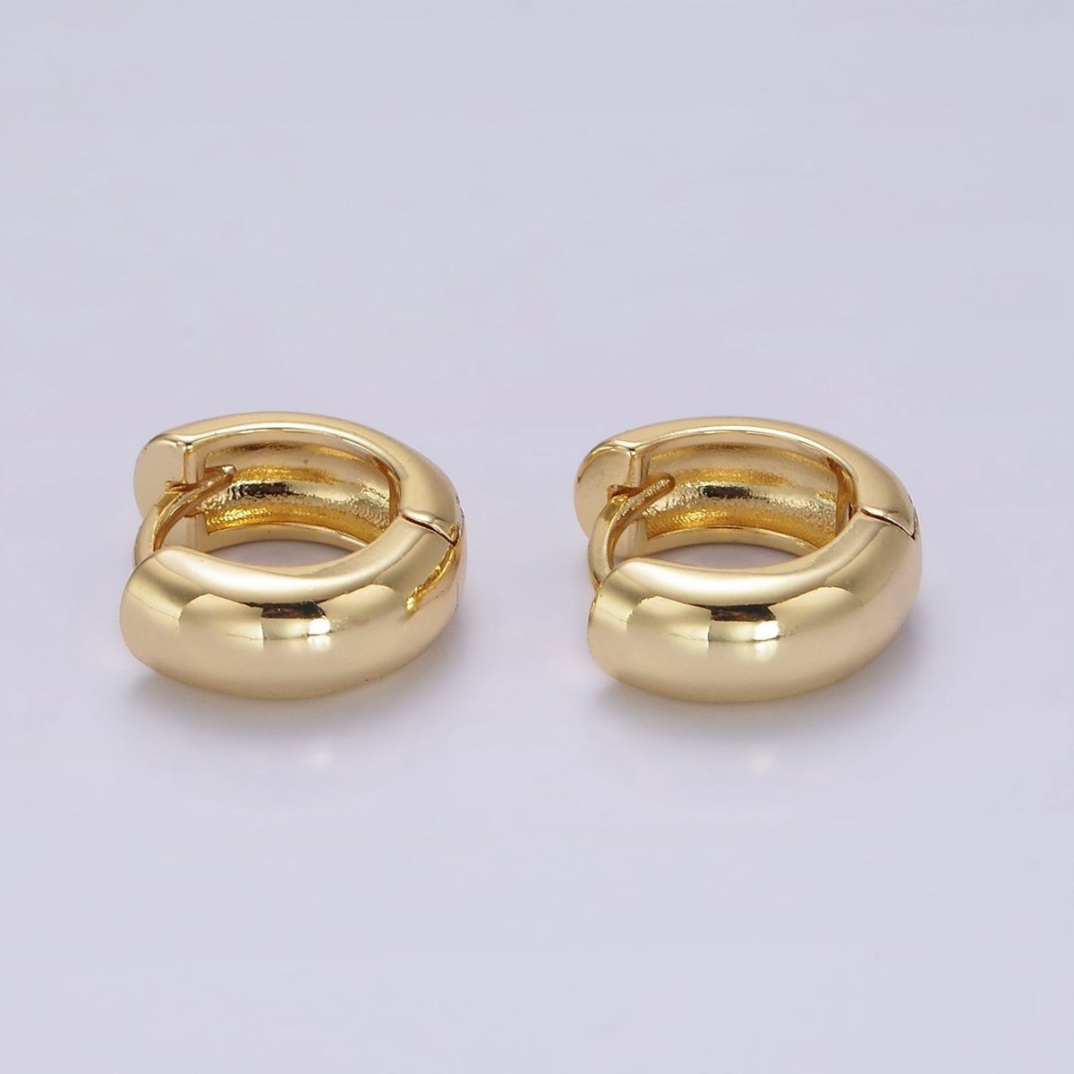 14K Gold Filled 14mm Chubby Minimalist Huggie Earrings | AE989