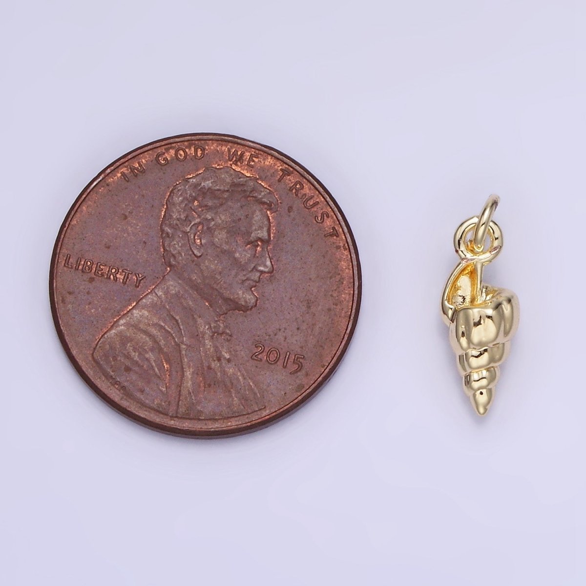 14K Gold Filled 14mm Clam Sea Shell Puffed Minimalist Mini Charm | AG725