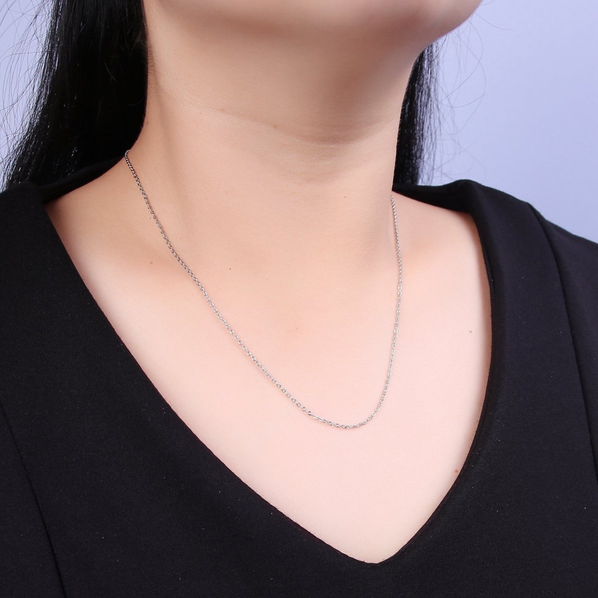 14K Gold Filled 1.4mm Dainty Cable 18 Inch Layering Chain Necklace w. Extender | WA-734 Clearance Pricing