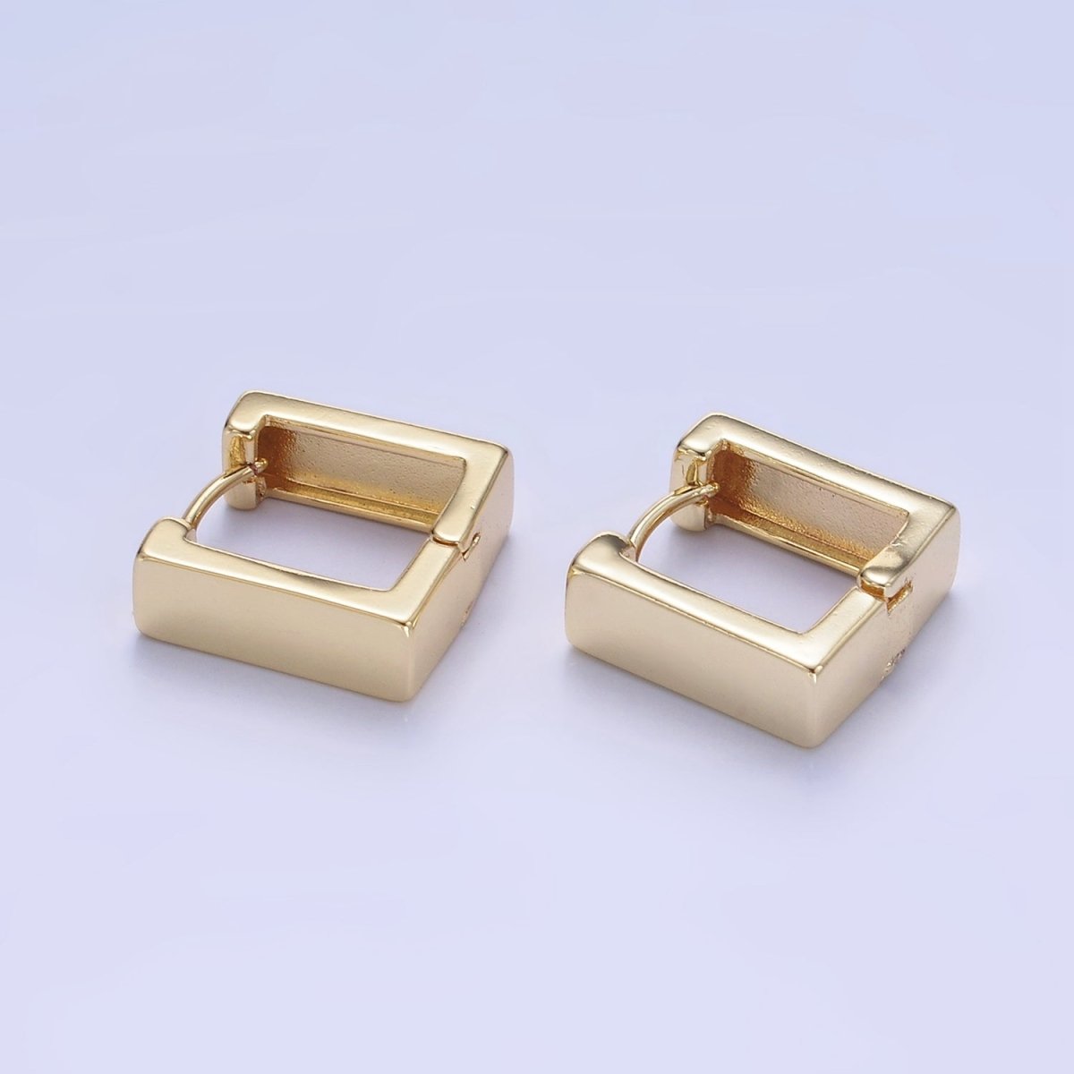 14K Gold Filled 14mm Minimalist Square Huggie Earrings | P480