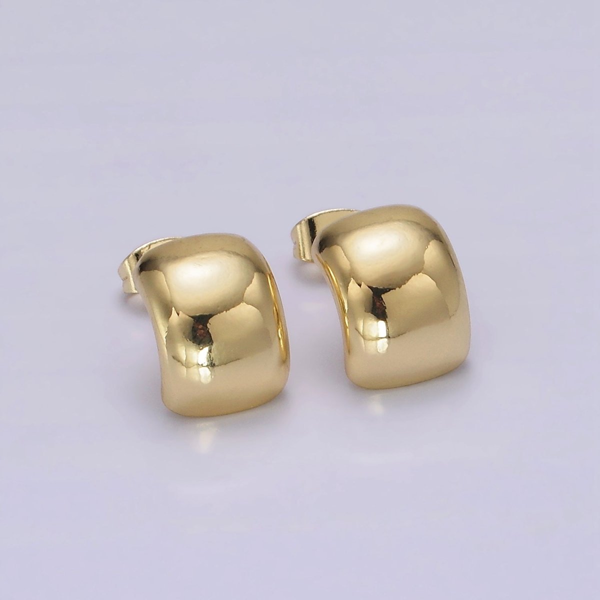 14K Gold Filled 14mm Wide Minimalist Cartilage C-Shaped Hoop Earrings | V460