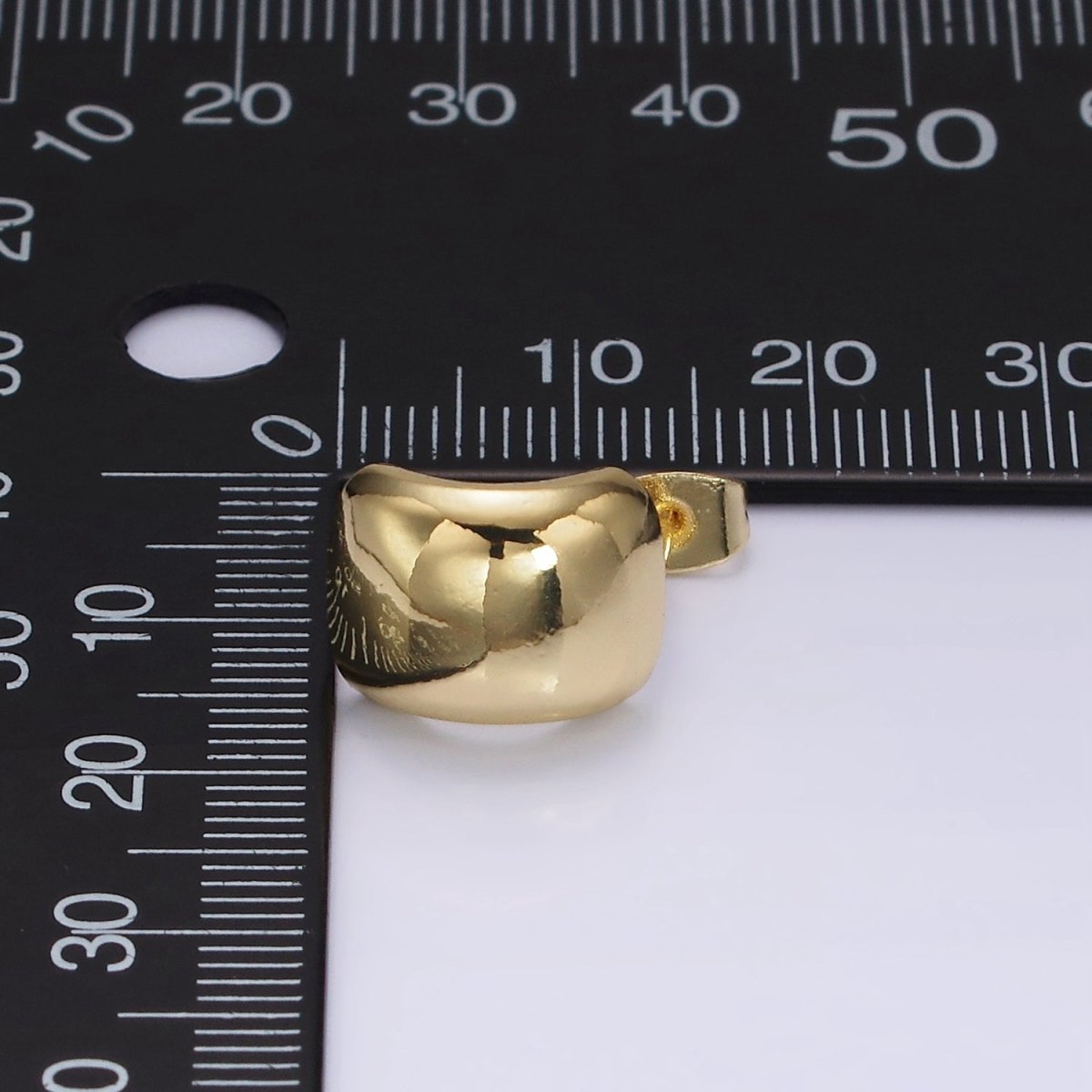 14K Gold Filled 14mm Wide Minimalist Cartilage C-Shaped Hoop Earrings | V460