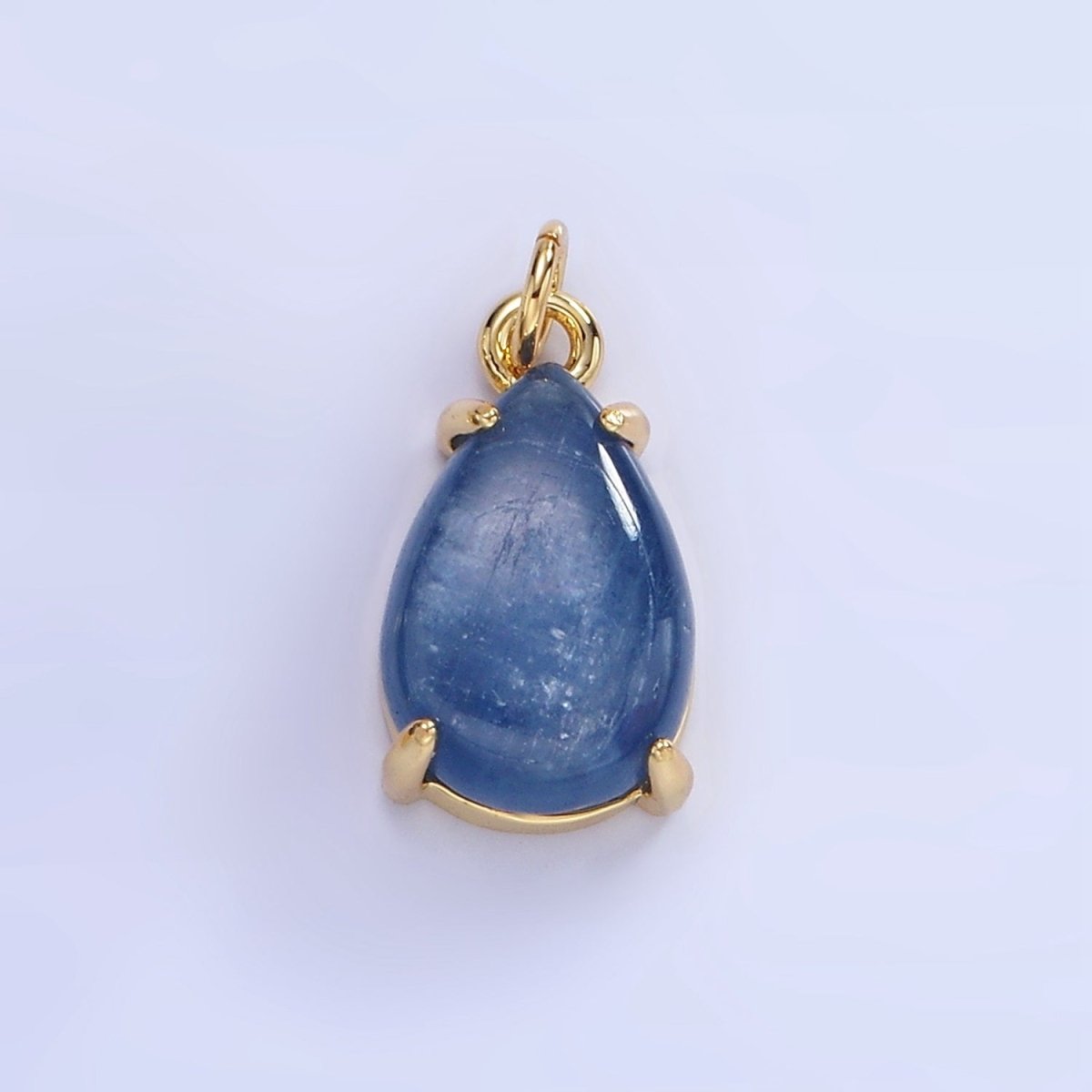 14K Gold Filled 15mm Blue Kyanite Gemstone Teardrop Charm | AG751