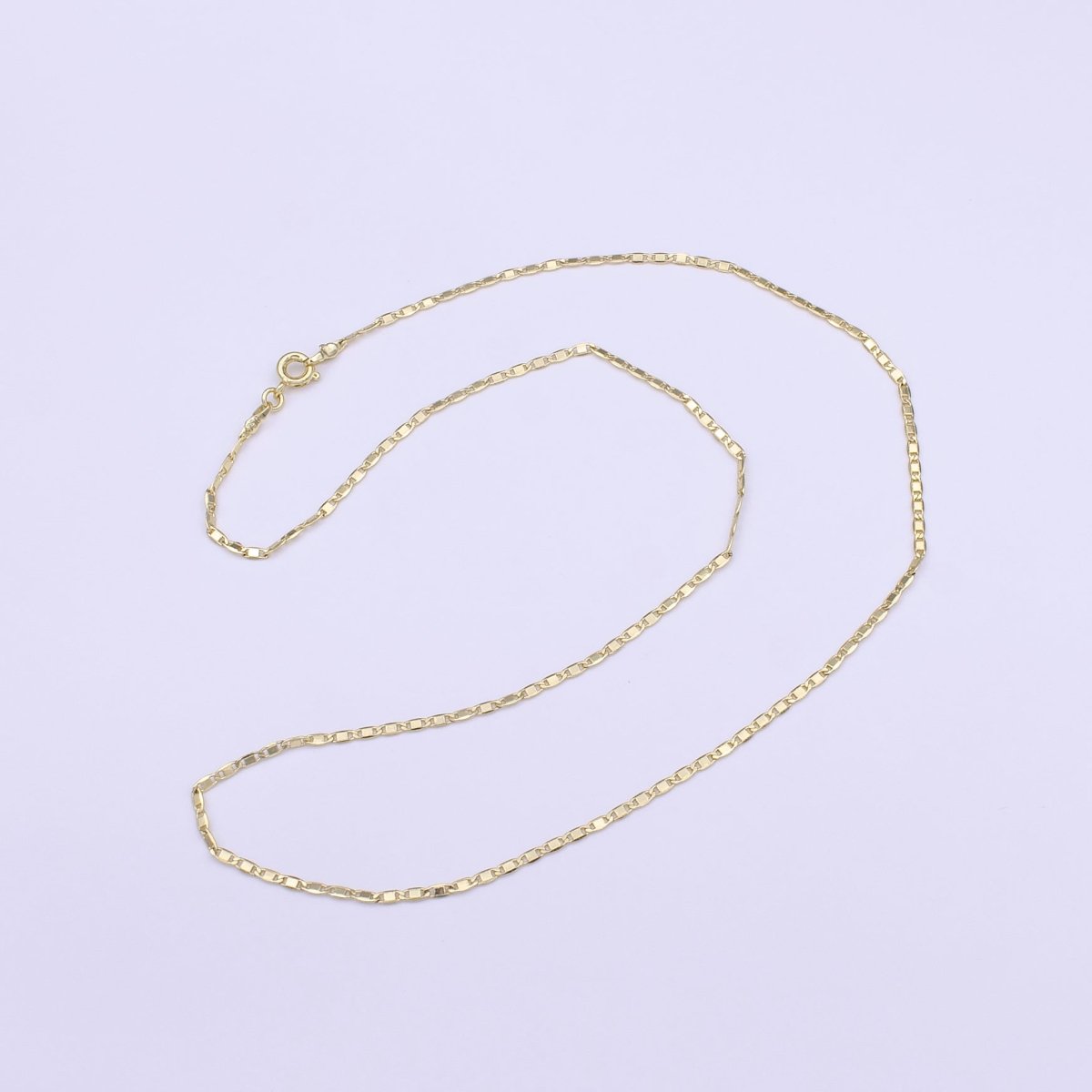 14K Gold Filled 1.5mm Dainty Anchor Mariner Link 17.75 Inch Chain Necklace | WA-1276 Clearance Pricing