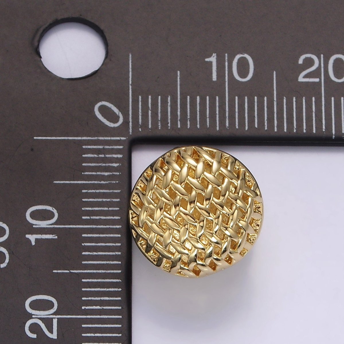 14K Gold Filled 15mm Open Rattan Round Huggie Earrings | AE1002