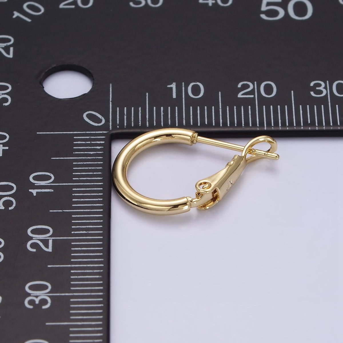 14K Gold Filled 15mm Round Chubby Hinge Hoop Earrings | AE875