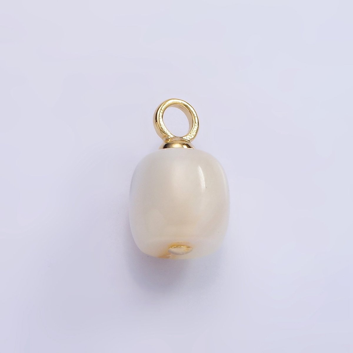 14K Gold Filled 15mm Shell Pearl Square Tube Drop Pendant | P1697