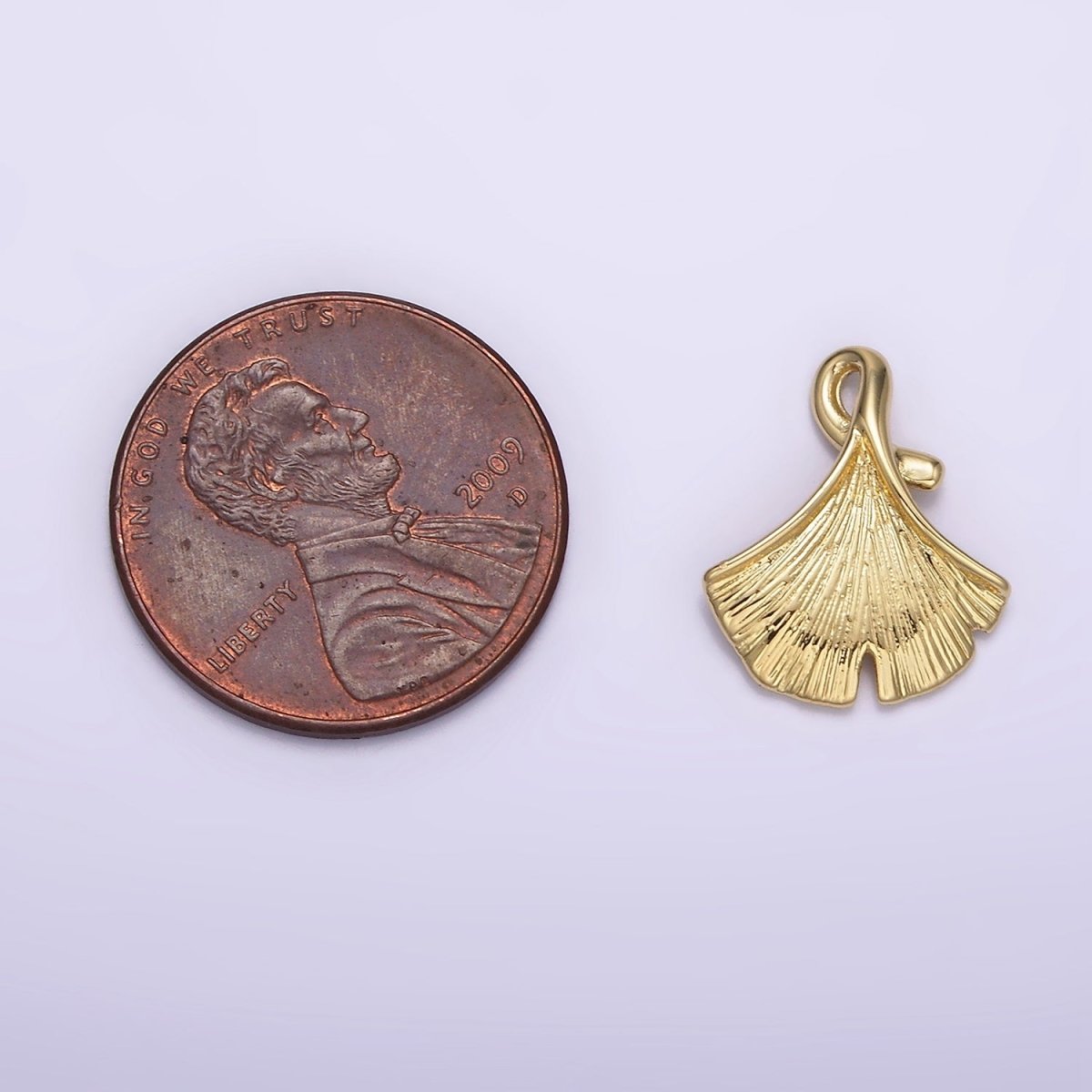 14K Gold Filled 15mm Textured Sea Clam Shell Charm | N-1879