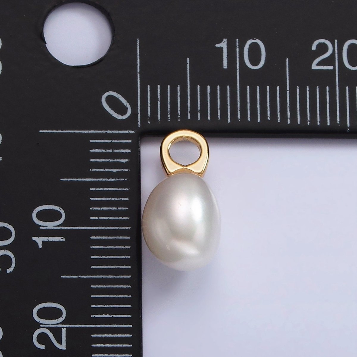 14K Gold Filled 15mm White Freshwater Pearl Drop Pendant | P1656