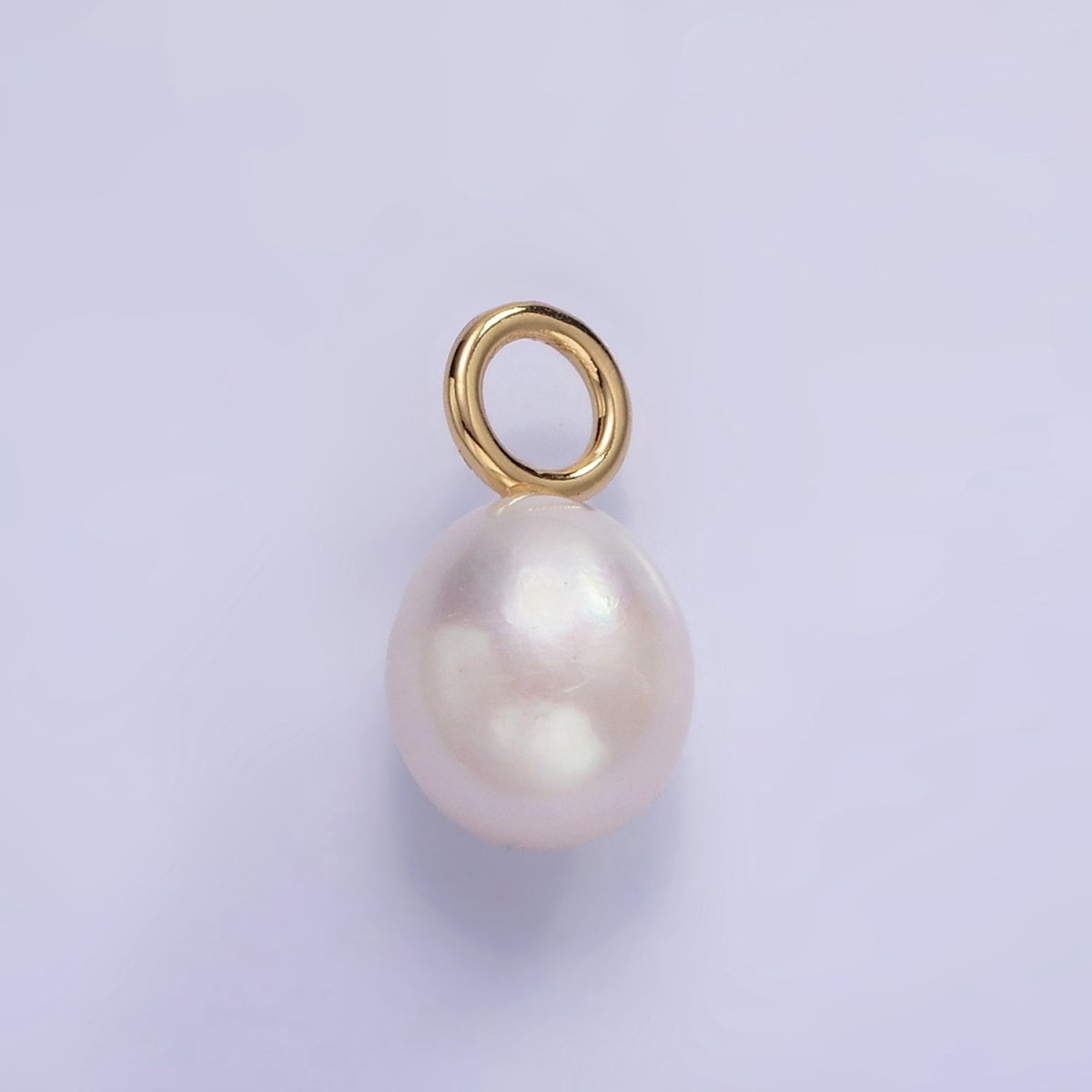 14K Gold Filled 15mm White Freshwater Pearl Teardrop Drop Pendant | P1689