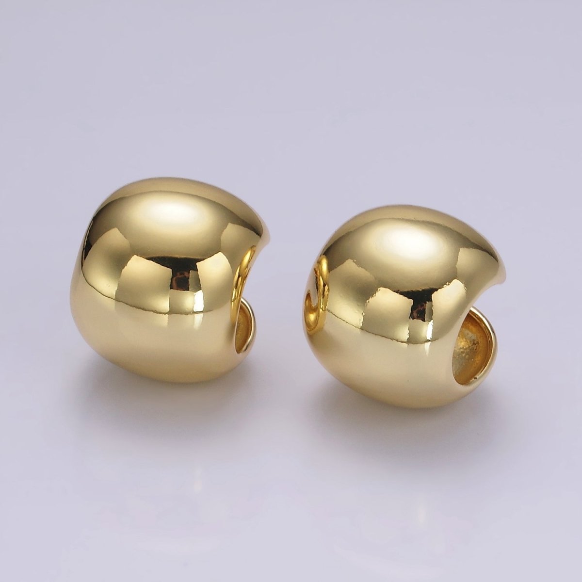OS 14K Gold Filled 16.7mm Wide Rounded Modern Statement 1 Piece Ear Cuff Earrings | AI155