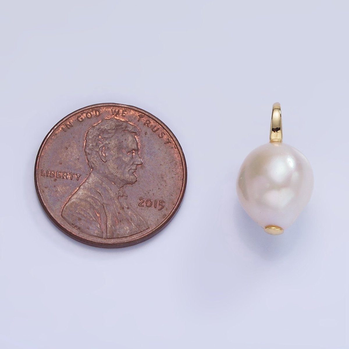 14K Gold Filled 16mm Baroque Freshwater Pearl Drop Pendant | P1728