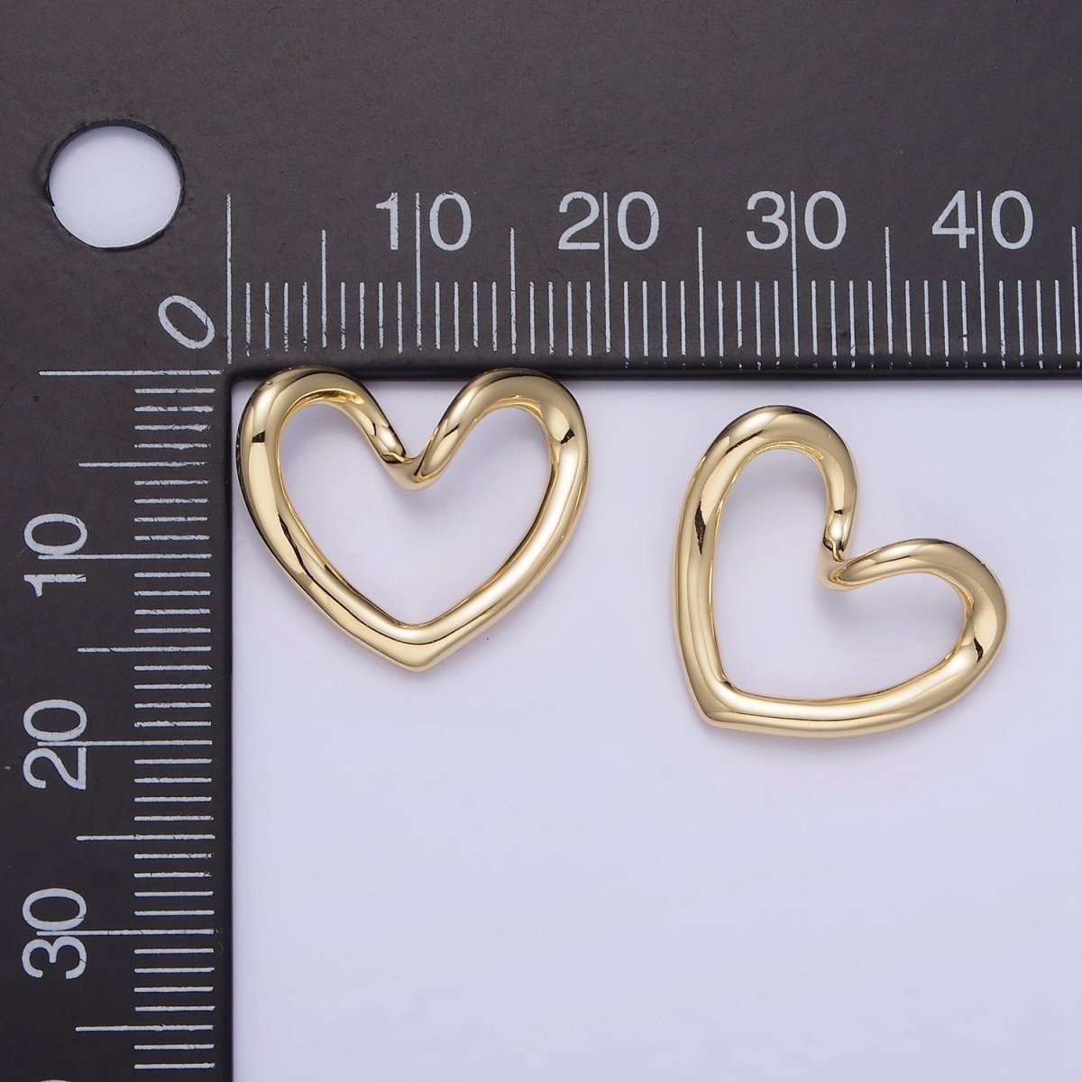 14K Gold Filled 16mm Curved Open Heart Link Pendant Findings | Z712