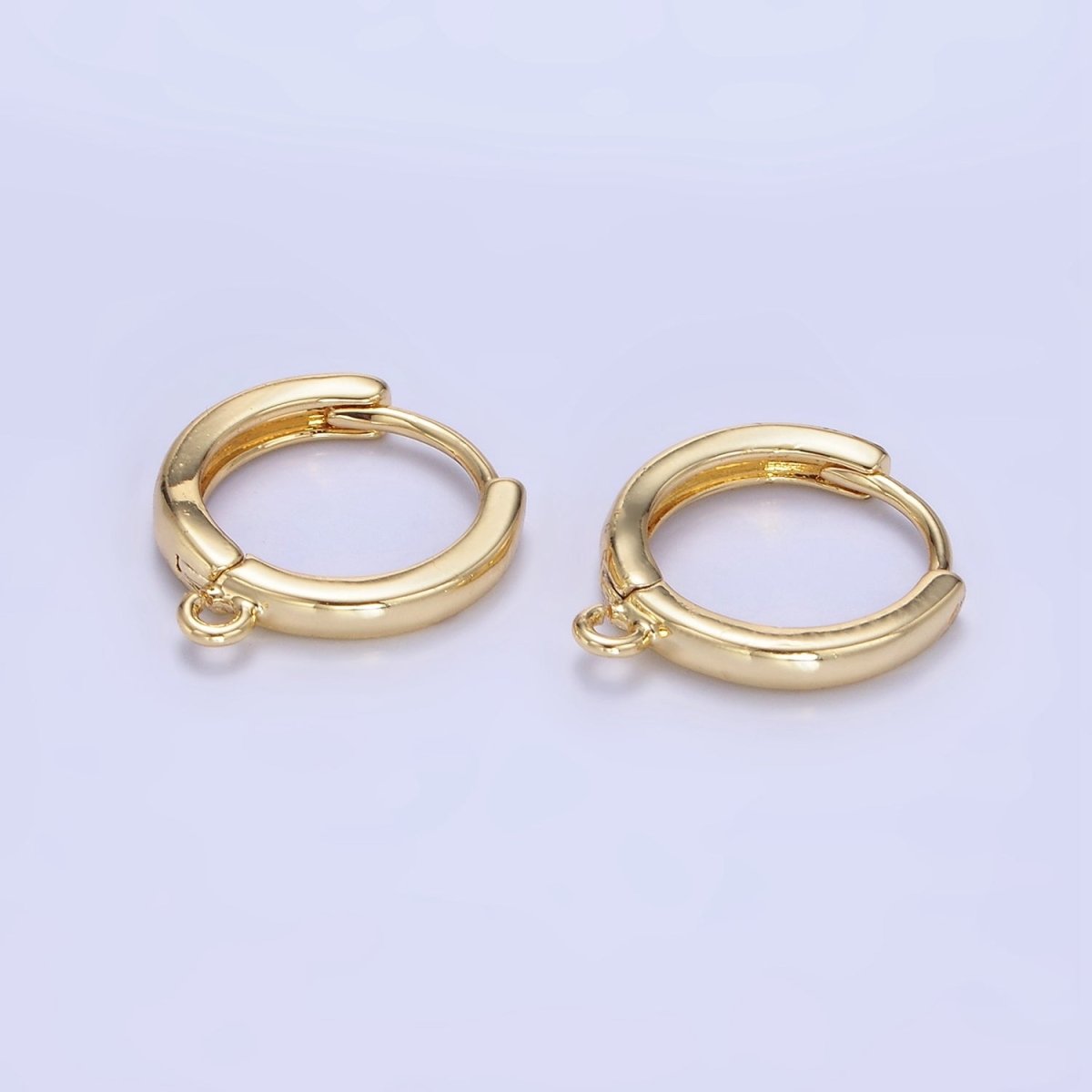 14K Gold Filled 16mm Minimalist Open Loop Huggie Earring Findings | Z770