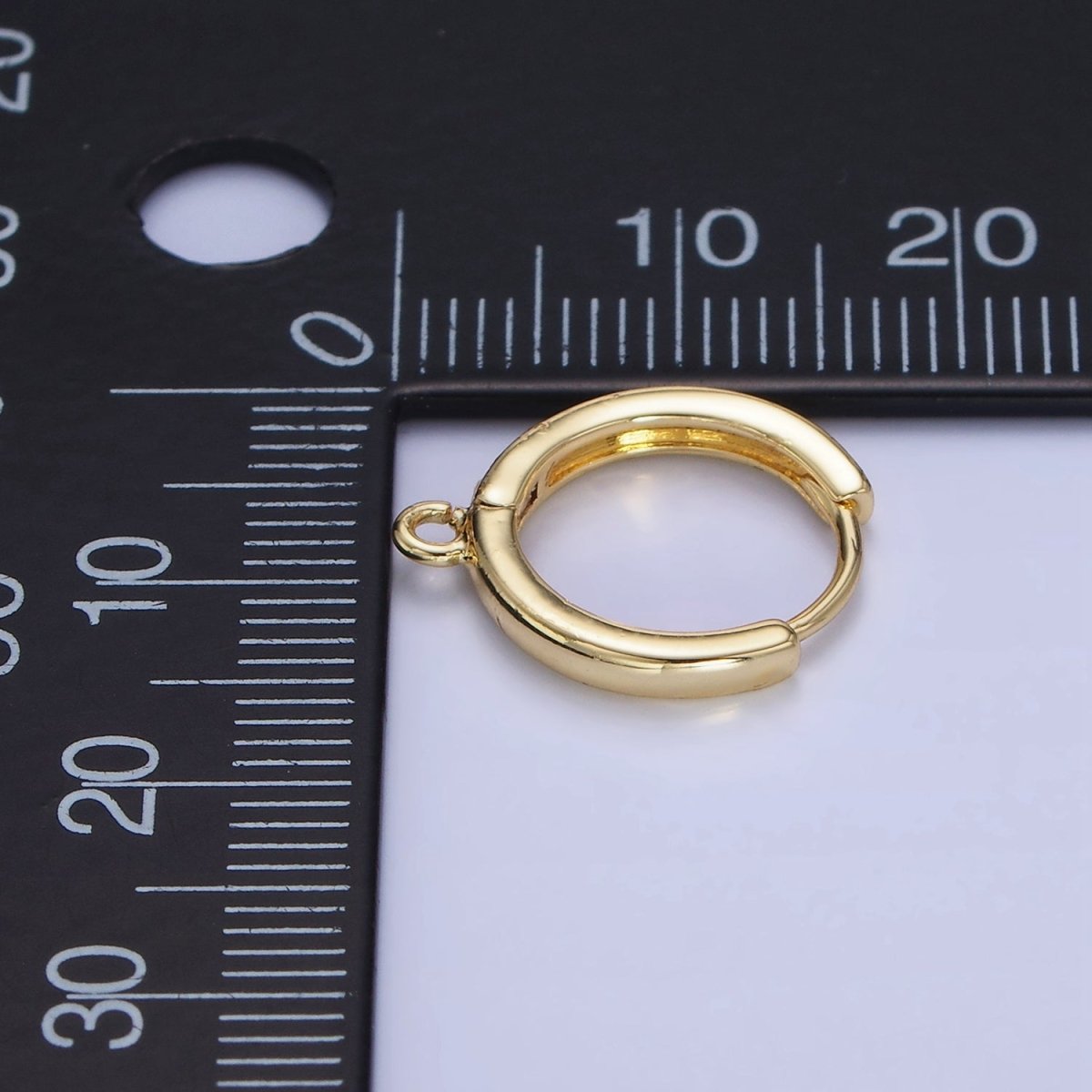 14K Gold Filled 16mm Minimalist Open Loop Huggie Earring Findings | Z770
